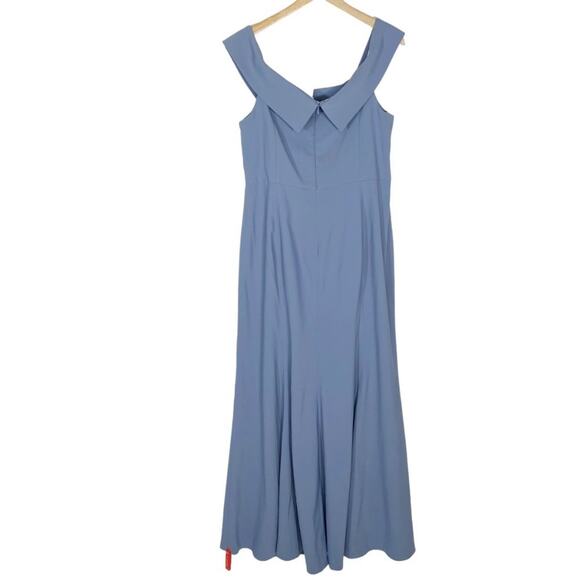 DESSY COLLECTION Off The Shoulder Pleated Cap Sleeve Formal A-Line Dress - Picture 4 of 9